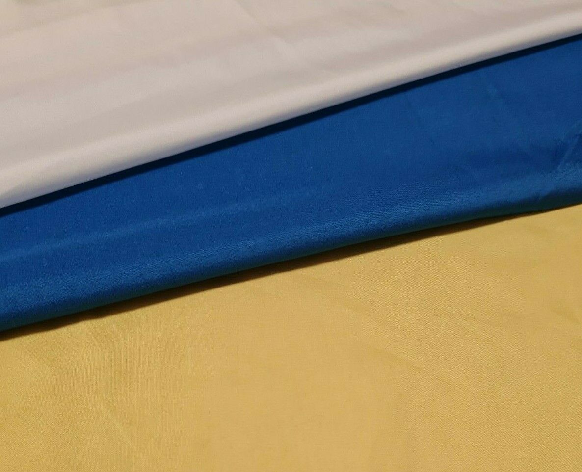 LINING FABRIC POLYESTER YELLOW BLUE COLOURS- SOLD BY THE METRE