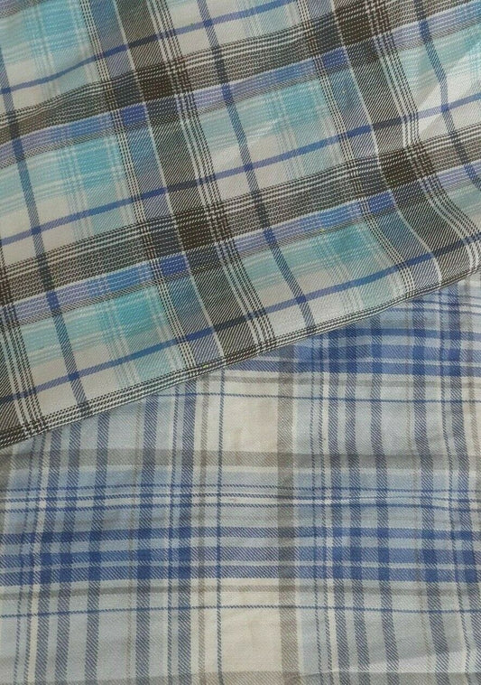 CHECKED POLYCOTTON FABRIC - SOLD BY THE METRE