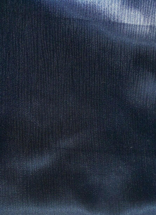 NAVY BLUE TINY PATTERNED POLYESTER SATIN FABRIC - SOLD BY THE METER