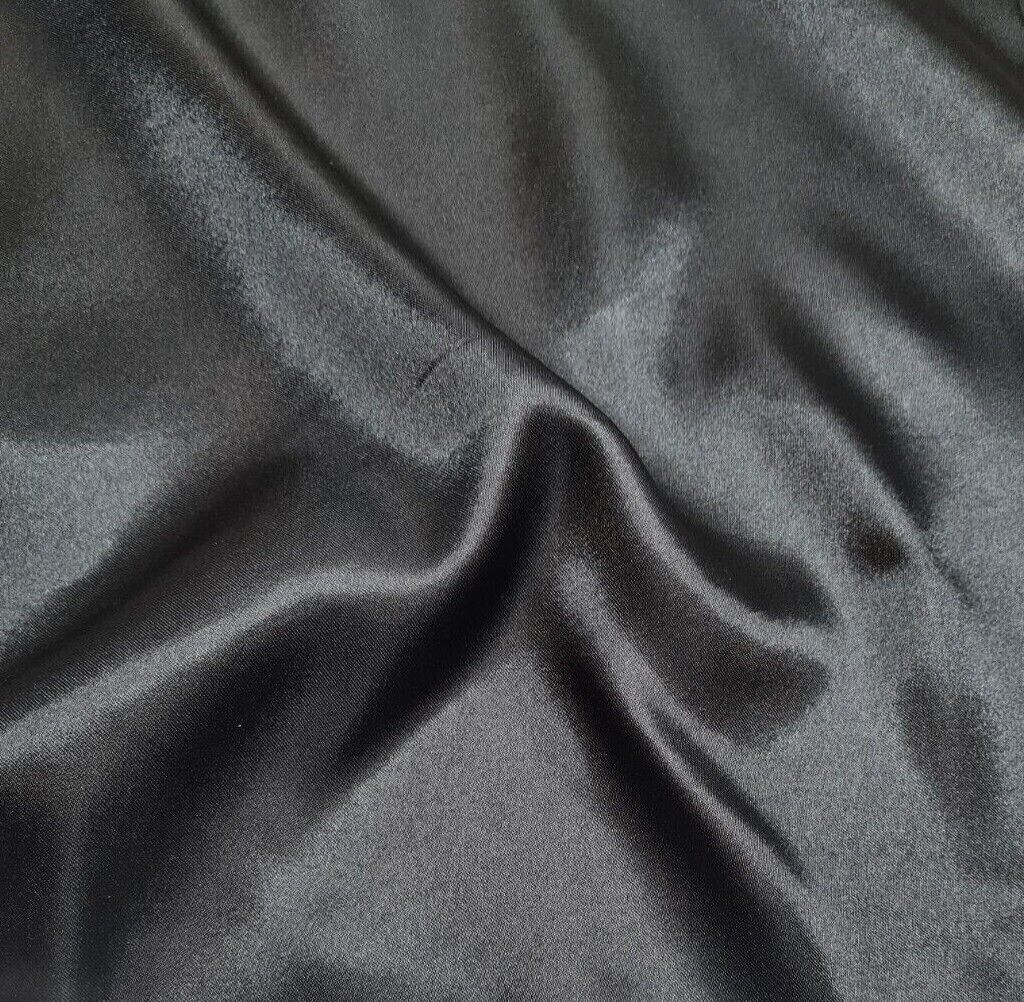 Plain Satin Fabric Dress & Craft Non Stretch 55" Wide Sold By Metre