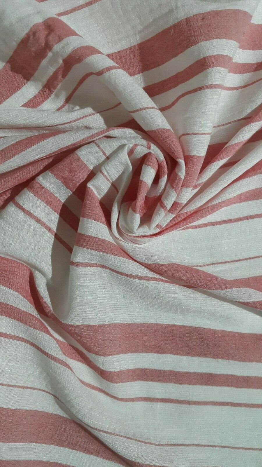 STRIPED THIN VISCOSE / POLYESTER FABRIC - SOLD BY THE METRE