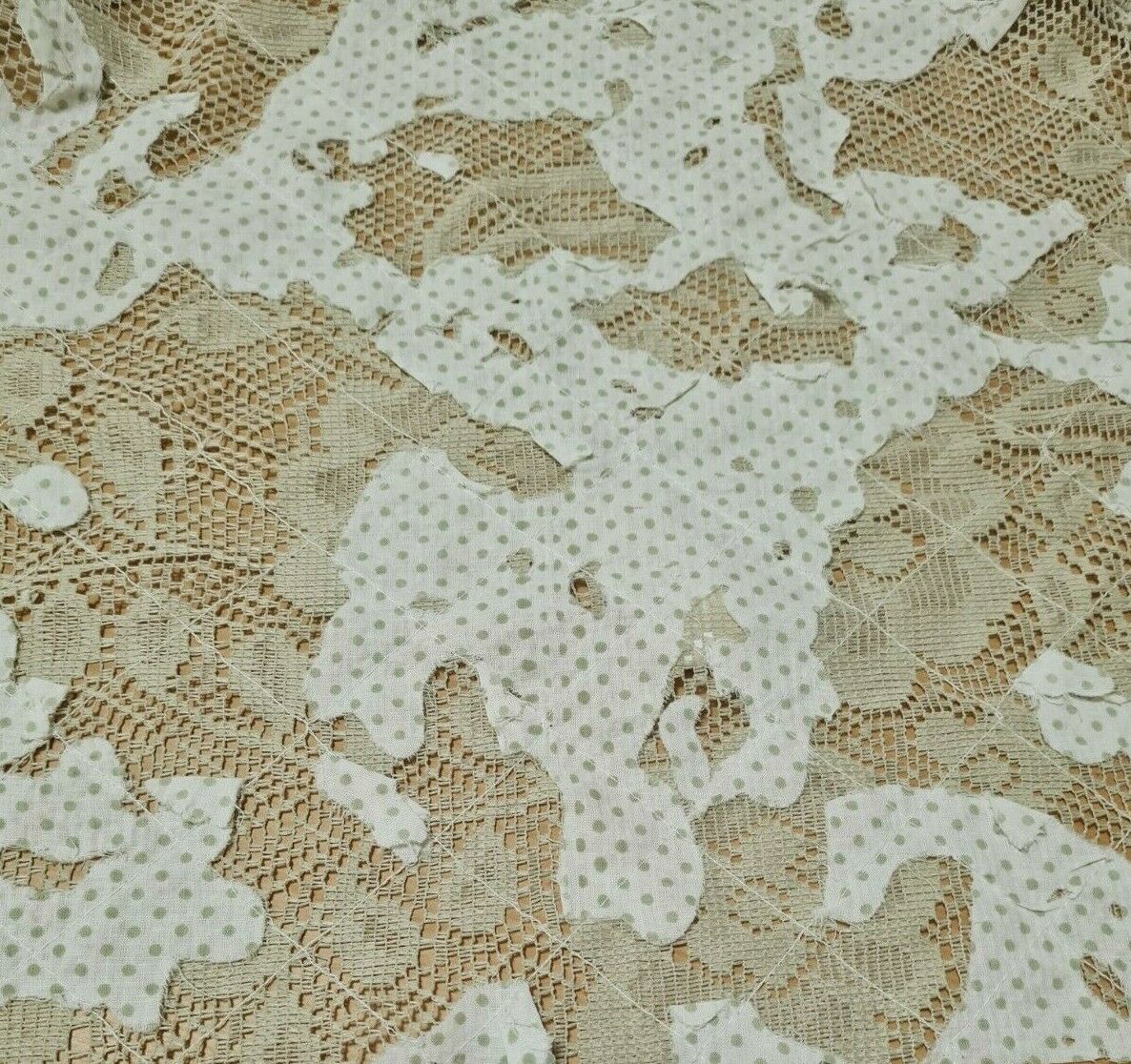 SEWED LACE FABRIC COTTON PIECE- SOLD BY THE METRE