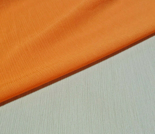 CRINKLED CHIFFON FABRIC BEIGE AND ORANGE COLOURS SOLD BY THE METRE