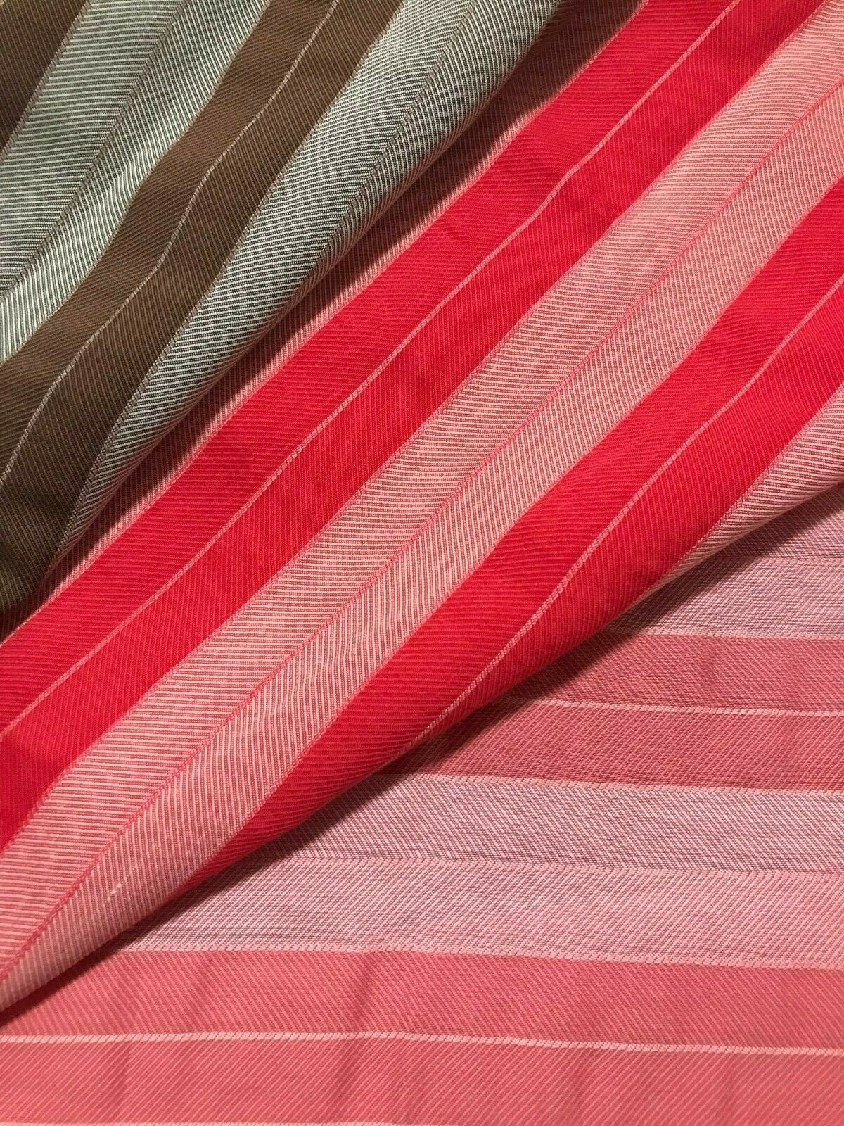 STRIPED COTTON VISCOSE POLYESTER FABRIC - SOLD BY THE METRE