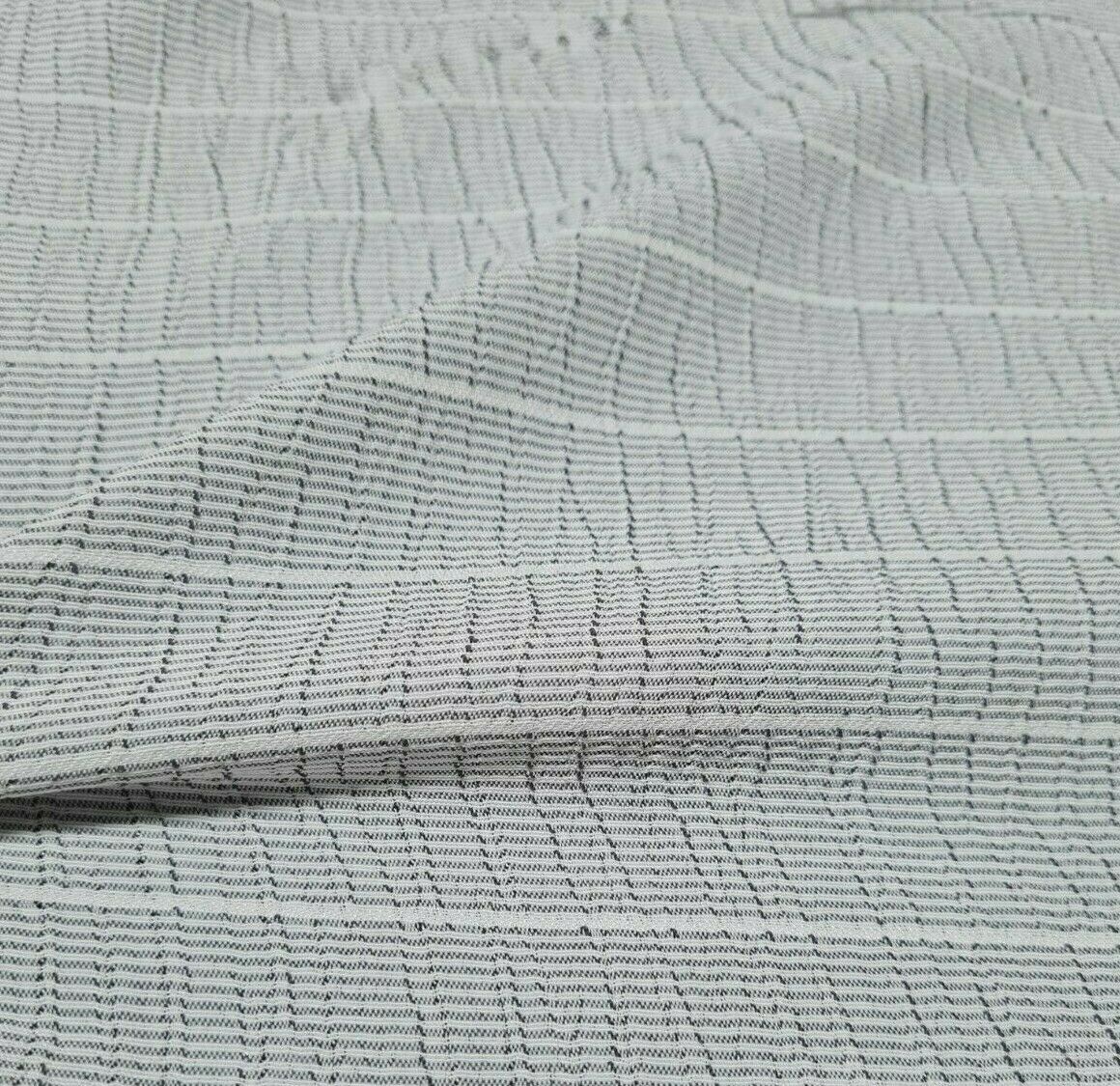 STRIPED AND CRINCKLED VISCOSE / POLYESTER FABRIC - SOLD BY THE METRE