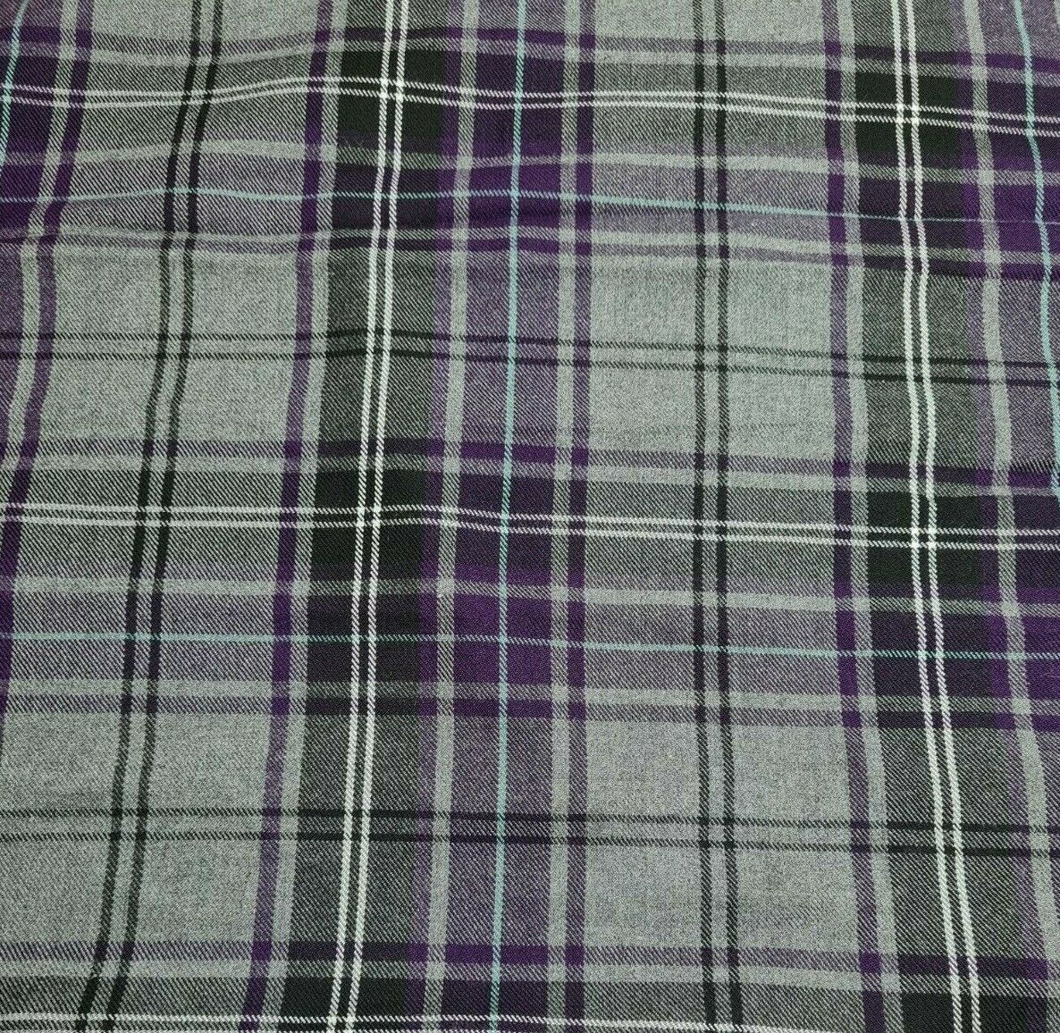 Check Tartan Polyviscose Fabric 55" Wide Sold By Metre