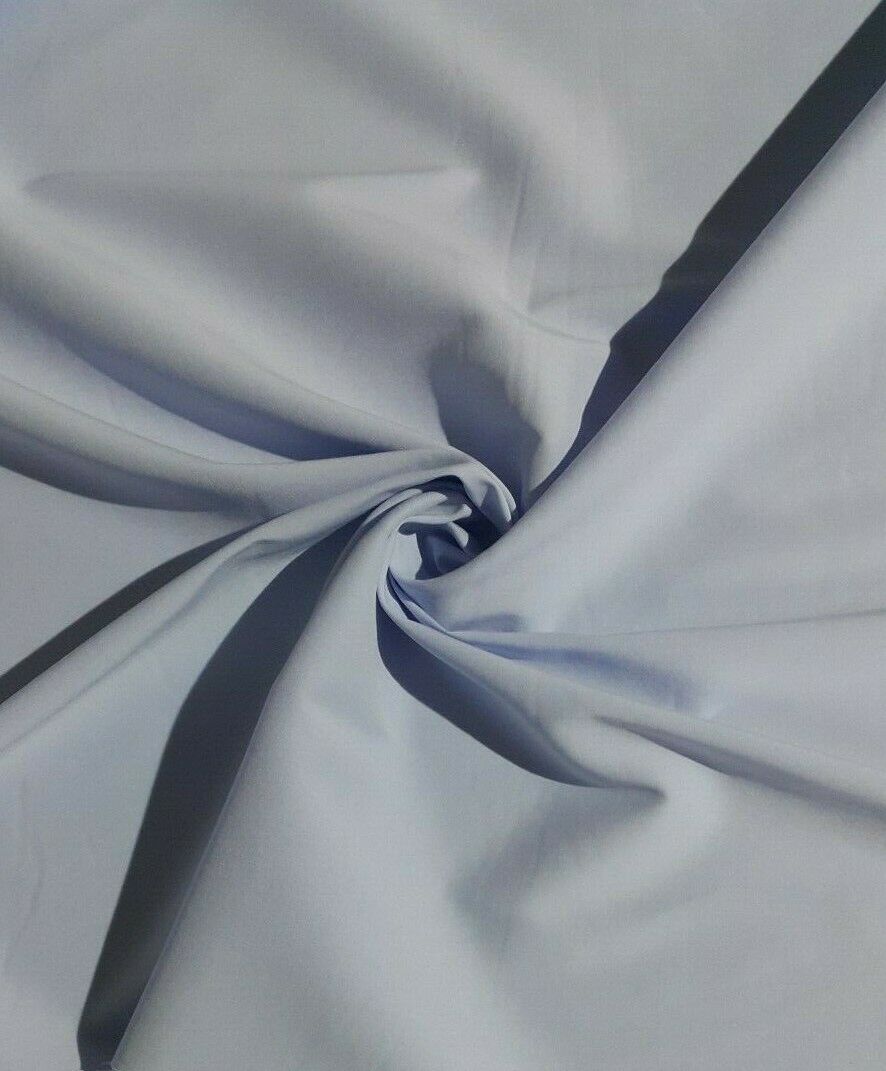 WHITE AND BABY BLUE STRETCH SHIRT FABRIC