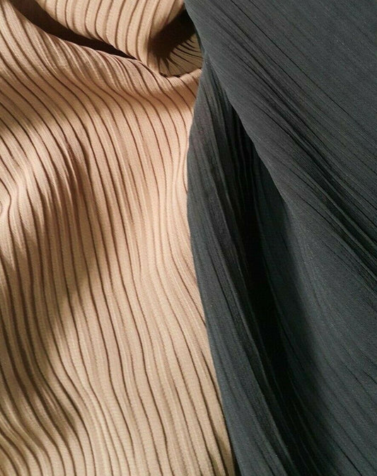WRINKLED STRIPED POLYESTER CHIFFON FABRIC-2 COLOUR-SOLD BY THE METER