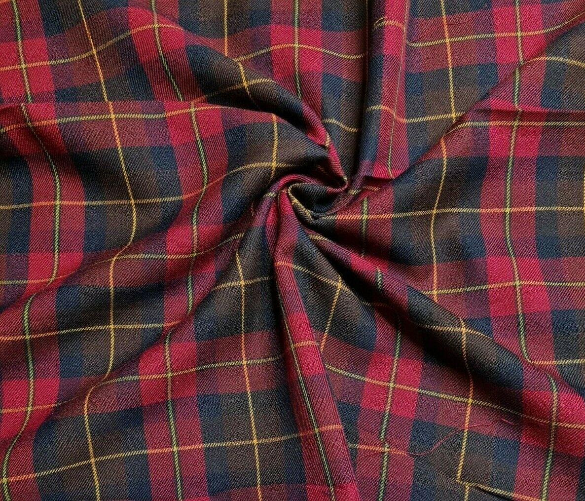 Check Tartan Polyviscose Fabric 55" Wide Sold By Metre