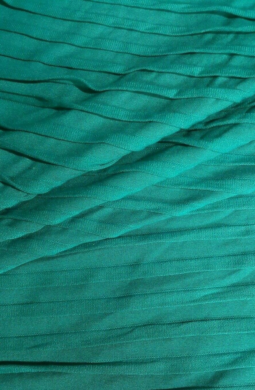 GREEN RUFFLED VISCOSE POLYESTER JERSEY FABRIC-SOLD BY THE METER