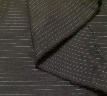 BEIGE STRIPED STRETCH BROWN SHIRT FABRIC - SOLD BY THE METRE