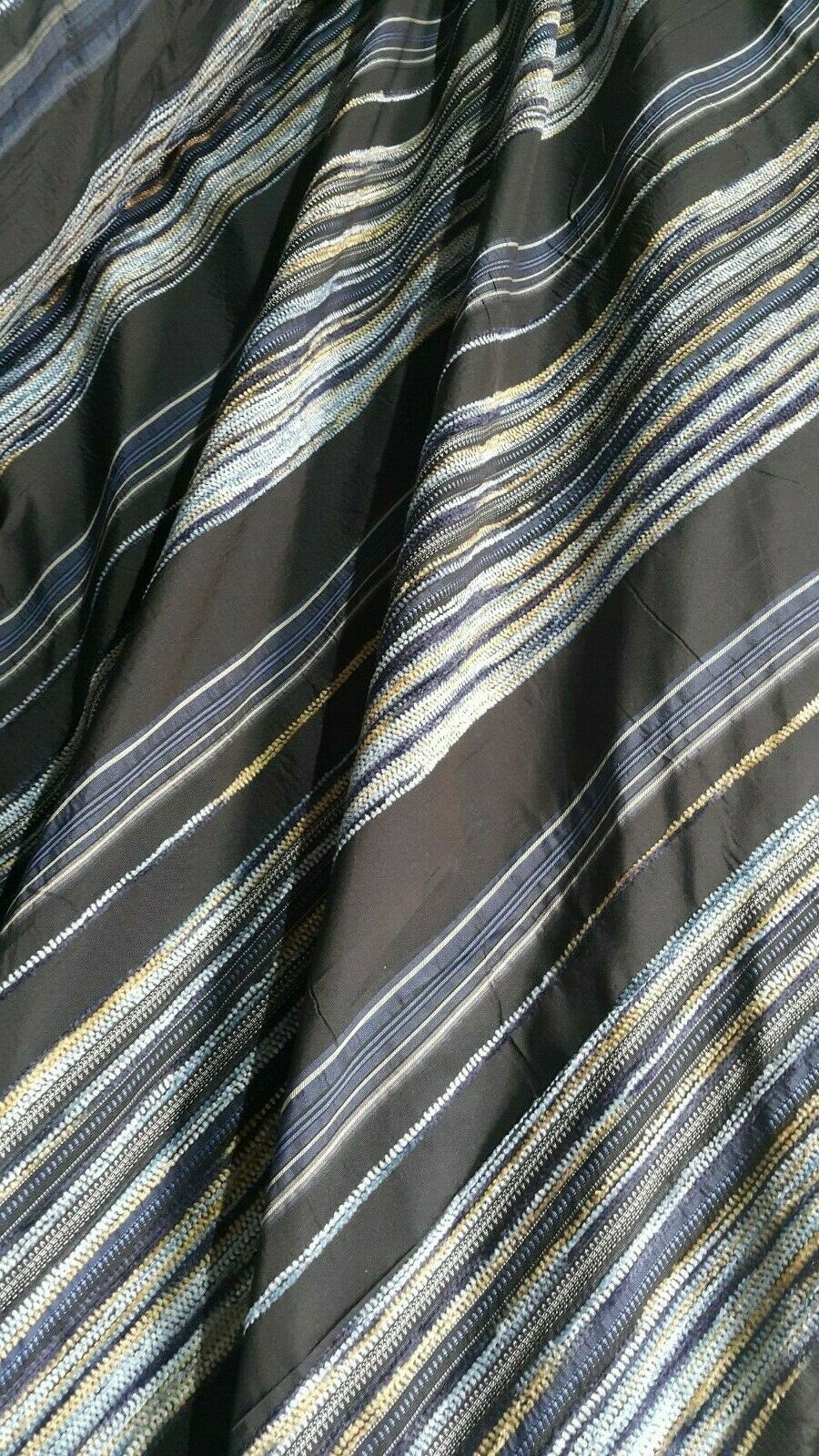 VELVET STRIPED TAFFETA FABRIC-SOLD BY THE METER