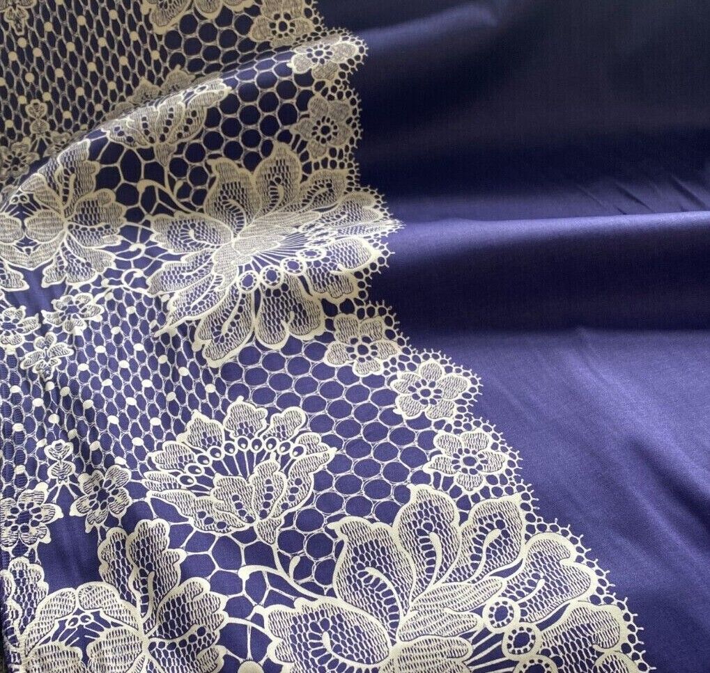 Navy cotton deals lace fabric