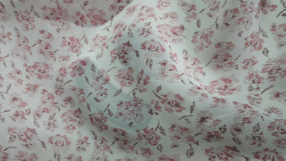 VISCOSE CHIFFON FABRIC FLORAL PRINTE -SOLD BY THE METER