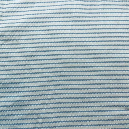 Striped Viscose Polyester Fabric Thin Wavy Effect Blue And White Colours 55"