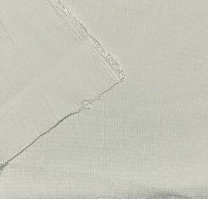 Viscose Polyester Fabric Off White Crinkle Effect 55" Sold By Metre