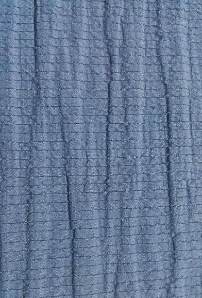 BLUE CRINKLED AND STRETCH VISCOSE POLYESTER FABRIC- SOLD BY THE METRE B3/215