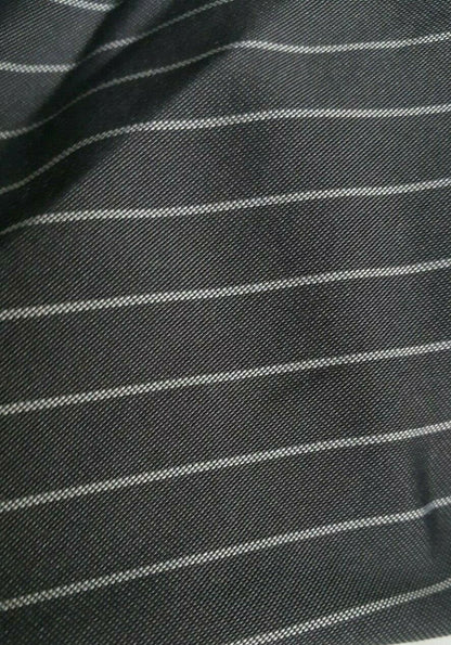 STRIPED DARK GREY TAFFETA FABRIC-SOLD BY THE METER