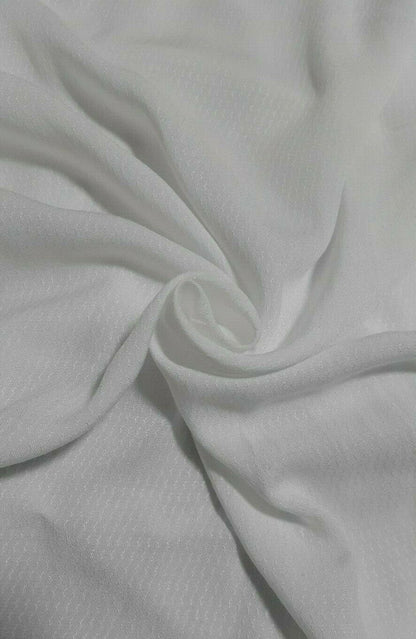 SMALL FIGURED THIN WHITE VISCOSE FABRIC - SOLD BY THE METRE