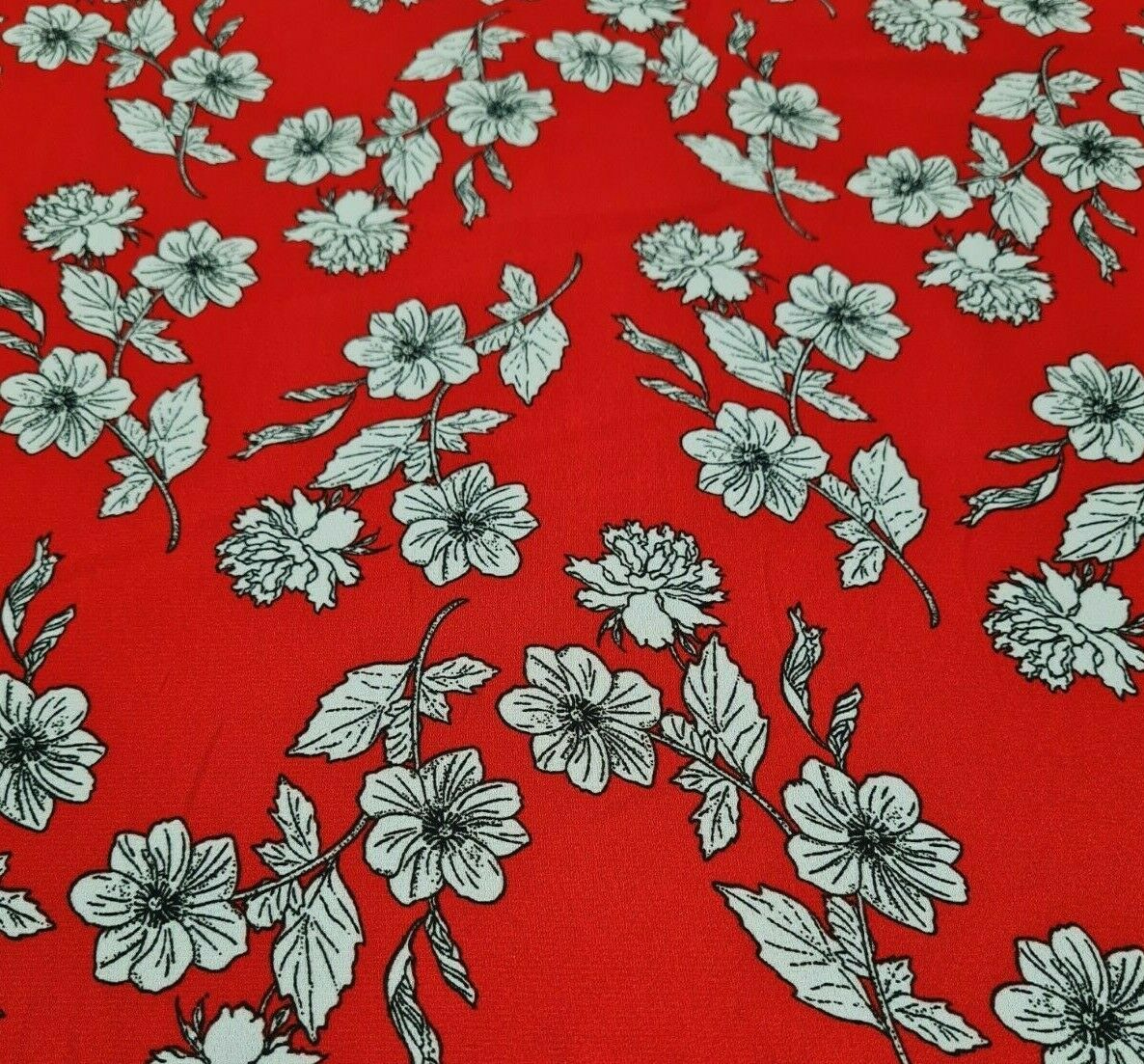 FABRIC CHIFFON CREPE FLORAL PRINTED DRESS MAKING - SOLD BY THE METRE