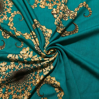 Viscose Fabric Oriental Printed Drapey 55" Wide Non-Stretch