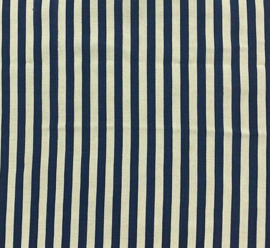 Viscose Fabric Navy And White Striped 55" Wide