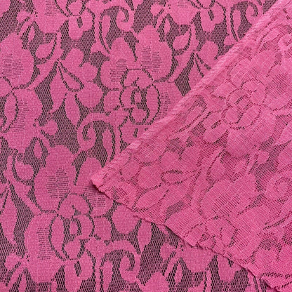 Floral Lace Fabric Black Beige Pink Colours 2 Way Stretch 55" Wide