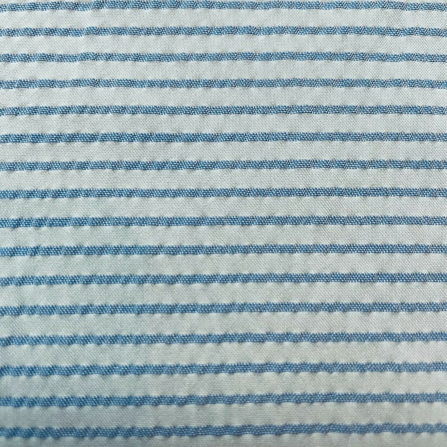 Striped Viscose Polyester Fabric Thin Wavy Effect Blue And White Colours 55"