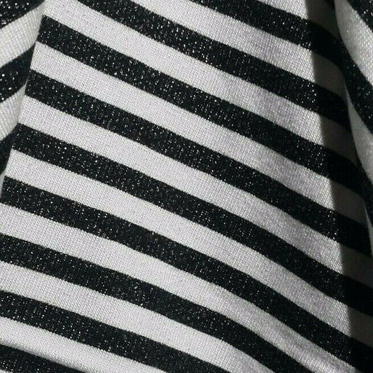 SILVERY JERSEY FABRIC STRIPED VISCOSE LYCRA AND SILVERY SOLD BY METRE  A1-110