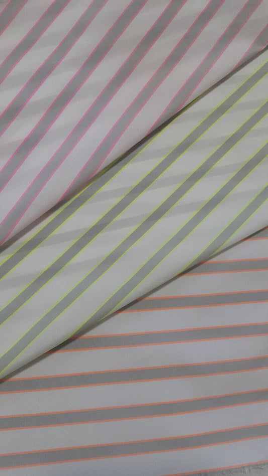 STRIPED THIN POLYESTER FABRIC - SOLD BY THE METRE