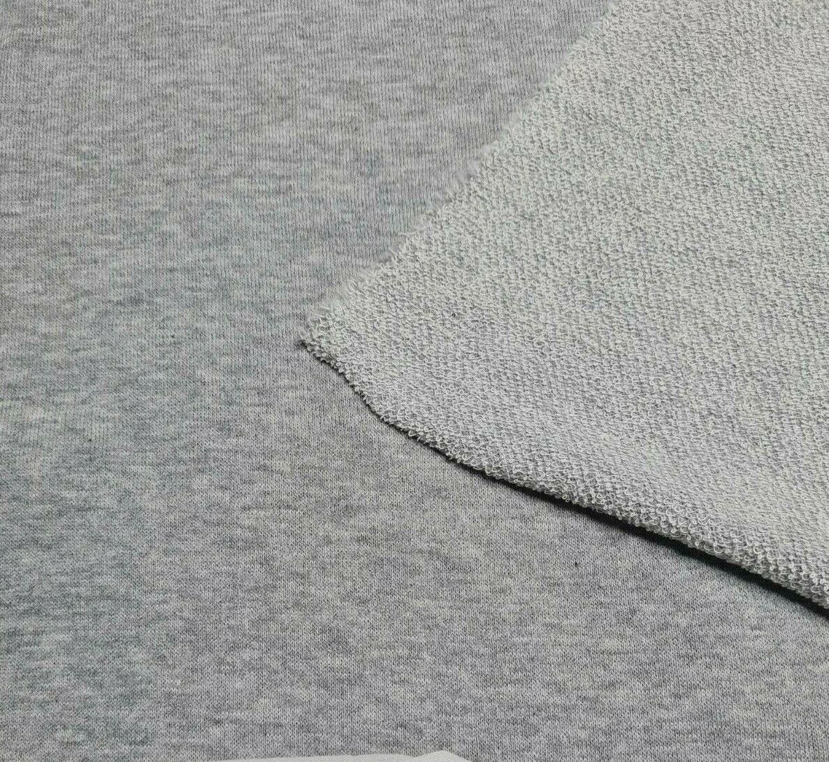 French Terry Brushed Fleece Fabric Heather Light Gray 60 Inch