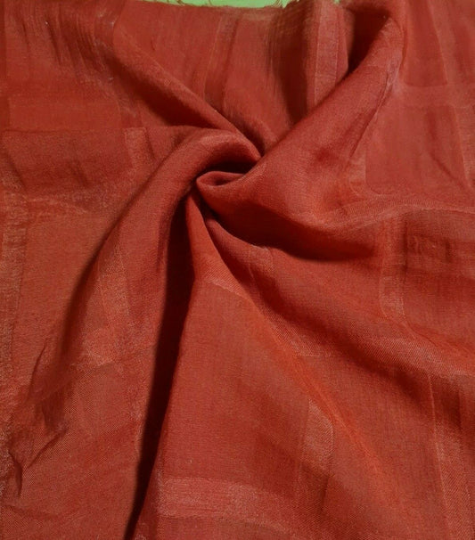 RED COLOUR CHECKED THIN VISCOSE NYLON MIX FABRIC - SOLD BY THE METRE