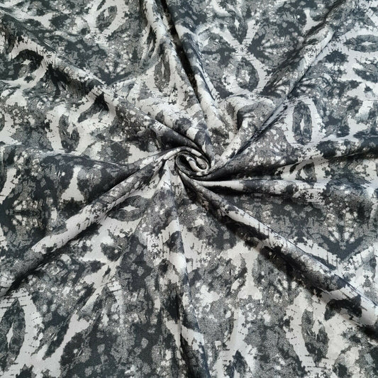 Cotton Polyester Twill Fabric Black And Grey Printed 49" Wide Sold By The Metre