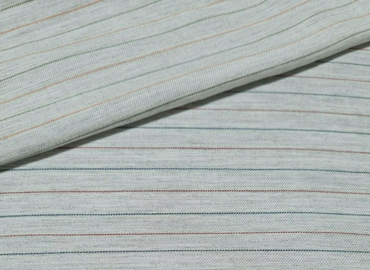 STRIPED GREY MELANGE VISCOSE FABRIC - SOLD BY THE METRE