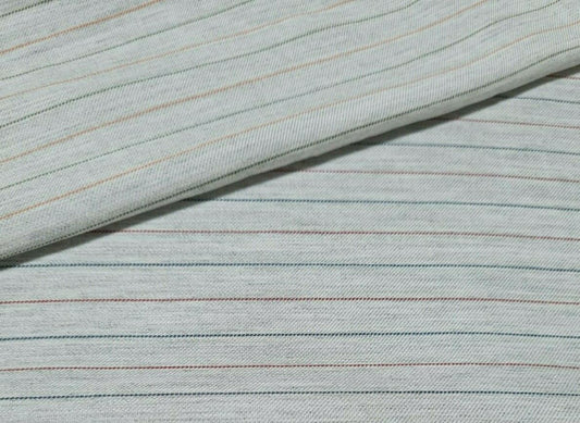 STRIPED GREY MELANGE VISCOSE FABRIC - SOLD BY THE METRE