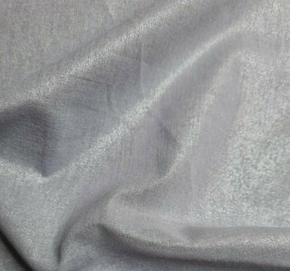 Cotton Voile Fabric Shiny Silver Print 55" Wide Sold By Metre