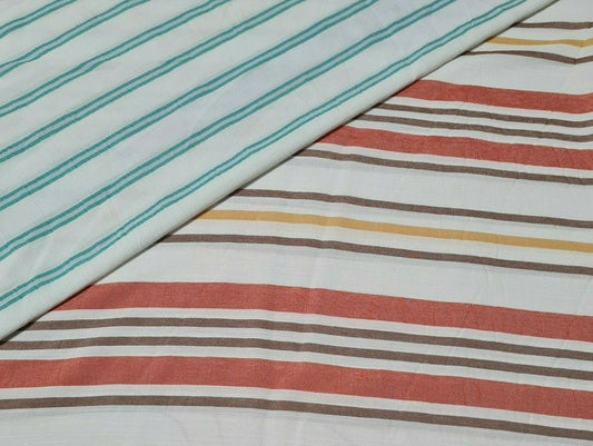 STRIPED THIN VISCOSE / POLYESTER FABRIC - SOLD BY THE METRE