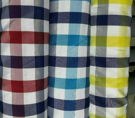 CHECKED POLYCOTTON SHIRT FABRIC-SOLD BY THE METER