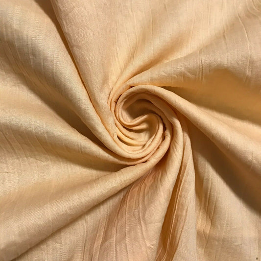 Crinkled Polycotton Fabric Peach Colour 49" Wide Sold By The Metre