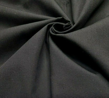 Cotton Popline Fabric Black And Khaki Colours 55" Wide Sold By Metre