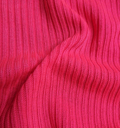 Rib Jersey Fabric Neon Pink Colour 2 Way Stretch 51" Sold By Metre