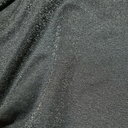 Ponte Jersey Fabric Silver Lurex Black Colour Dressmaking 55" Wide