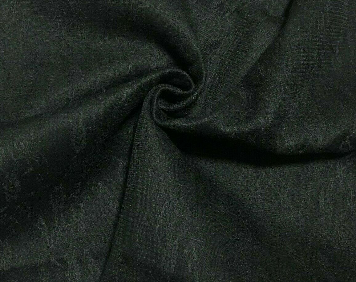 BLACK COAT FABRIC WITH BLACK LACES -SOLD BY THE METER
