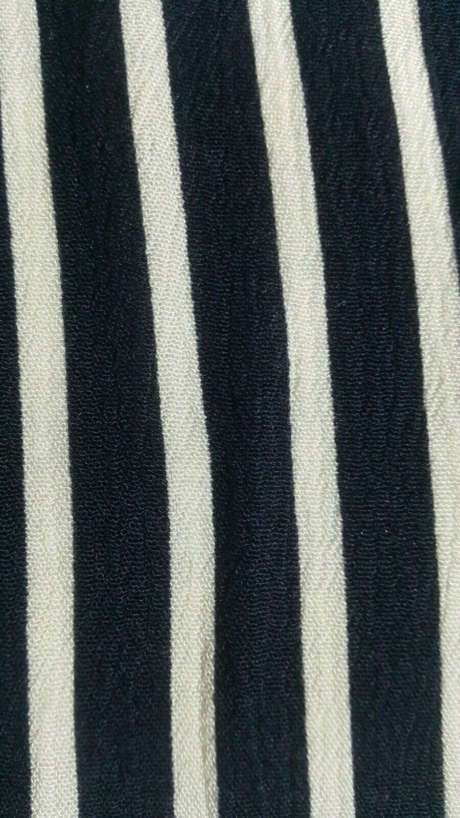 WHITE AND NAVY STRIPED 100% VISCOSE FABRIC - SOLD BY UNIT