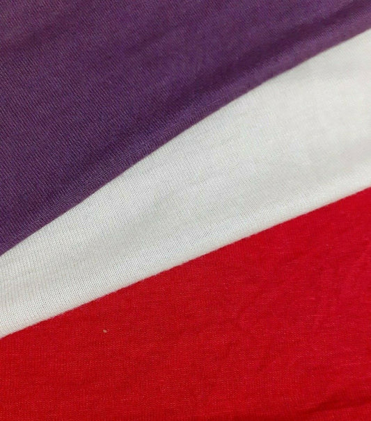 PURPLE,IVORY,RED AND BROWN COLOURS THIN KNIT JERSEY FABRIC- SOLD BY THE METRE