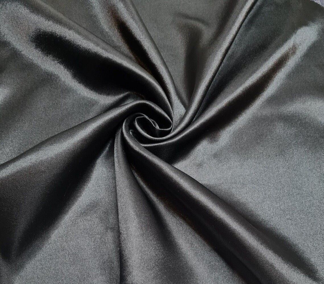 Plain Satin Fabric Dress & Craft Non Stretch 55" Wide Sold By Metre