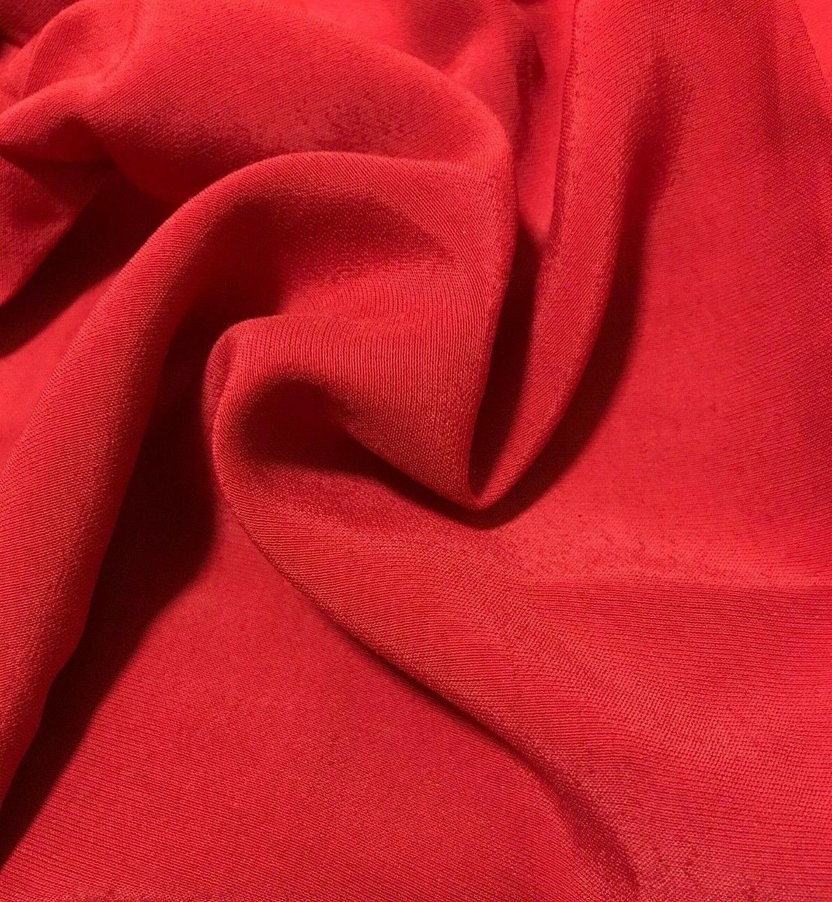 WHITE AND RED VISCOSE FABRIC - SOLD BY THE METRE