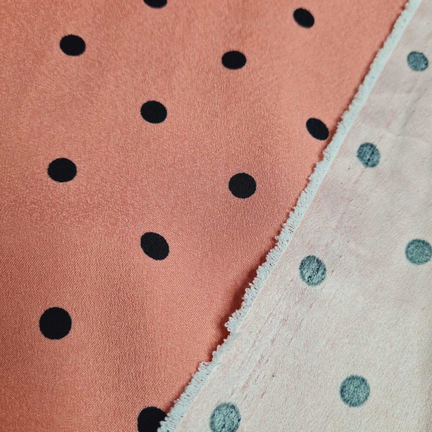 Crepe Fabric Black Spotted Old Rose Colour 55'' Wide By The Metre