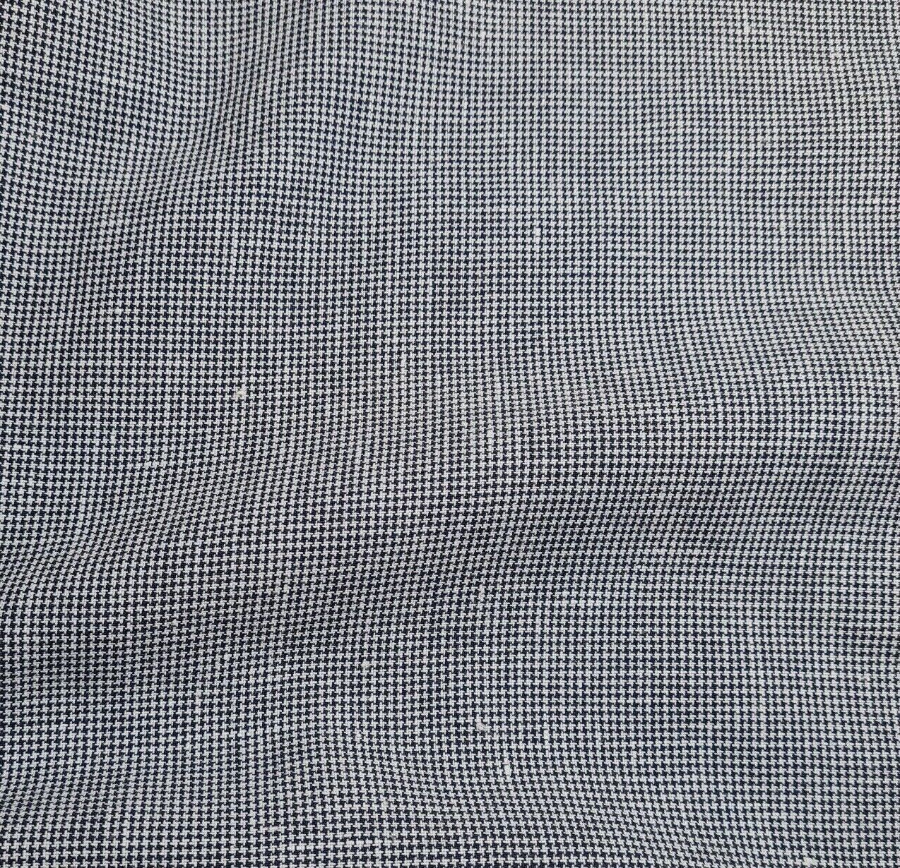 Wool Linen Blend Fabric Navy And White Crowbar 55" Wide 160 gsm Sold By Metre