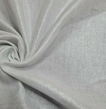 Cotton Voile Fabric Shiny Silver Print 55" Wide Sold By Metre